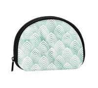 Scales Aqua Mint White Geometry MarbleSmall Makeup Sanitary Napkin Storage Bag,Women's Cosmetic Coin Purse