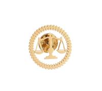 Scales of Justice Brooch, Gold Tone Lawyer Lapel Pin