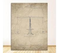 Scales Of Justice Lawyer Gift Art Canvas Painting, Attorney Lady Justice Law Patent Posters And Prints, Lawyer Office Wall Decor 50x70Cm
