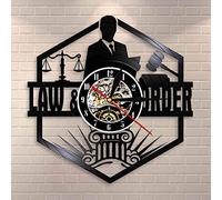 Scales of Justice Lawyer Office Courtroom Decor Attorney Wall Clock Lawyer Vinyl Record Wall Clock Law Order Pass the Bar Gift