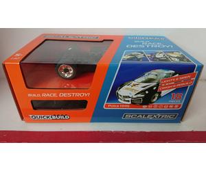 SCALEXTRIC C3709 Quick build Police Car Black & White Working Lights/Siren NEW