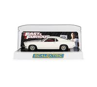 Scalextric C4664 Ford Mustang, Fast & Furious 6, 1:32 Scale, White with Black Stripe, Working Lights, Magnatraction Slot Car TV and Film