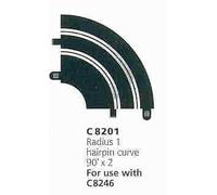 Scalextric C8201 Radius 1 Hairpin Curve 90 Degrees (2 pieces)