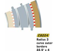 SCALEXTRIC SPORTS PRESENTS FOUR RADIUS 3 CURVE OUTER BORDER/BARRIERS 22.5 C8224