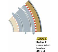 SCALEXTRIC C8228 4x Radius 2 Outer Borders & Barriers
