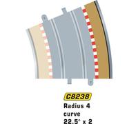 Scalextric C8238 Radius 4 Outer Border/Barrier 22.5 degree 1:32 Scale Accessory