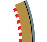 ScaleXtric Accessory C8239 - Radius 2 Outer Border/Barrier 22.5° - 1:32 Scale
