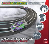 Scalextric G8045 Micro Track Extension Pack Straights Curves Accessories Slot