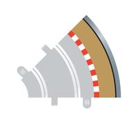 Scalextric Radius 1 Curve Outer Borders Track Pack 1:32 Slot Car Racing 4pcs
