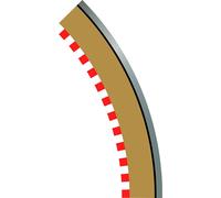 Scalextric Radius 2 Curve Inner Borders 45° x 4