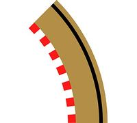 Scalextric Track Accessories C8240 Radius 1 Curve Outer Borders 45° x 4