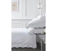 'Scallop Edge' 100% Cotton Duvet Cover Set Appletree White Super King