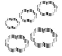 Scallop Flower Cookie Cutter Set, 5 Pcs Fondant Biscui Cutters Stainless Steel Six Petal Scalloped Edge Spring Flower Cookie Cutters Shapes Molds