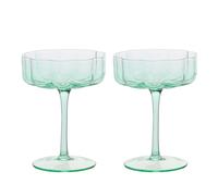 Scallop Saucer Glass Set of 2 - Green Hestia Light Green One Size