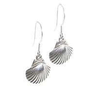Scallop Shell sterling silver earrings 925 x 1 pair drops Shells