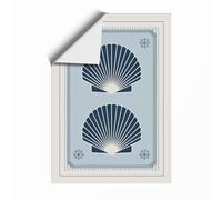 Scallop Shells in Winter Coastal Unframed Wall Art Print A1 (84.1×59.4cm), Wall Decor for Living Room, Bedroom, Office & Home, Art Gift
