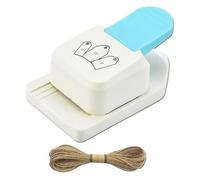 Scallop Tag Punch with Natural Thick Jute String Twin Rope 3 IN 1 3 Sizes Gift Tag Cutter Label Punch Craft Paper Punch Tag Maker for Book Mark,Gift Card Making DIY Projects Scrapbooking,Card Making
