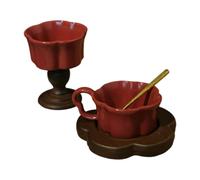 Scalloped Cup Display Set with 1: 12 1: 6 Alloy, Red GOLDEN SPOON