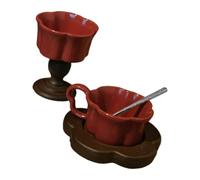 Scalloped Cup Display Set with 1: 12 1: 6 Alloy, Red SILVER SPOON