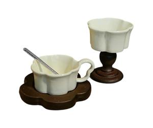 Scalloped Cup Display Set with 1: 12 1: 6 Alloy, White SILVER SPOON