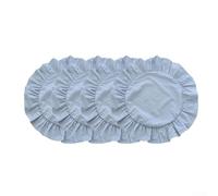 Scalloped Round Placemats Set, Ruffled Edge Thin Table Mats for Kitchen Dining, Washable Polyester Cotton Place Mats with Wavy Silhouette for Home Wedding Party Decor, 15 Inch, 4 Pack(Blue)
