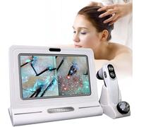 Scalp Analysis Machine,Skin Hair Analyzer 11inch LCD Digital Microscope Scalp Detector Scanner 50X 200X Portable Rechargeable Hair Follicle Oil Moisture Magnifying Detector Skin Pigment Tester