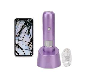 Scalp Analyzer Device, WIFI Wireless Hair Analyzer Machine with 5-200X Magnification, Portable LED Scalp Hair Detector for Salon & Home Use