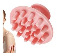 Scalp Brush - Silicone Growth Stimulating Scrubber, Hair Cleaning Scratcher Comb, Manual Head Massage Tool, Shower Shampoo Accessory, Beauty Care Equipment, Round Handheld Size