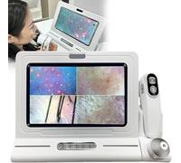 Scalp Detector Microscope, 11 Inch HD Hair Follicle Skin Testing Device with Smart Analysis, 50X to 200X Magnification for Multi-Functional Use
