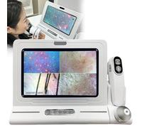 Scalp Detector Microscope, 11-Inch HD Hair Follicle Tester with 50X to 200X Magnification for Skin Analysis and Smart Testing