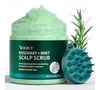 Scalp Exfoliating Shampoo with Rosemary, Peppermint Oil Treatment for Scalp, Hair Treatment to Lighten and Remove Dirt Buildup with Massager