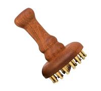 Scalp Head Massager - Metal Tongs Sensory Stimulation Tool Wooden Handle Comb | Body Wellness Equipment, Stress Reduction Unit for Barber Shop