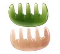 Scalp Massager Comb Resin Wax Five Tooth 2 Piece Massage