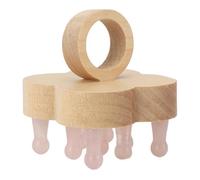 Scalp Massager Head Scalp Comb, For Daily Detangling and Spa Relaxation with Ergonomic Grip, Wood and Stone Massage Tool, Great For On the Go Use, Shower or Bath (Pink)