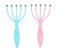 Scalp Massager, Protable Hand Held SPA Head Massager for Deep Relaxation & Stress Reduction in The Office Home SPA Father's Day and Mother's Day Gifts Pink+Blue(2-Pack)