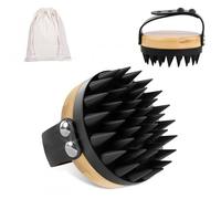 Scalp Massager, Soft Silicone Shampoo Brush, Suitable for Scalp Repair, Cleansing and Massaging, Reduces Dandruff, and Promotes Hair Growth, Black