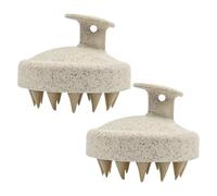 Scalp Massager, Wheat Straw Shampoo Brush Silicone Hair Care Scalp Scrubber Exfoliator Brush, for Men Women Kids Pets Wet Dry Curly Straight Thick Thin Long Short Hair (Beige)