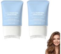 Scalp Purifying Leave-in Gel with Built-in Massage Comb, Root Volumizing Fluffy Hair Shaping Gel, Oil Control Refreshing Scalp Serum Care Gel, Removes Excess Grease, Smooths Hair (2Pcs)