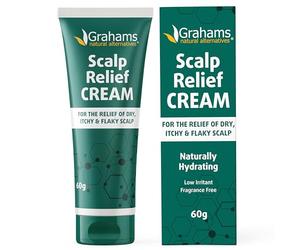 Scalp Relief Cream by Grahams Natural - Relief for Dry, Itchy, Flaky Scalps & Dandruff - Scalp Moisturizer with Manuka Honey, Calendula, Jojoba Seed Oil, 60g