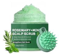 Scalp Scrub, Rosemary Oil Hair Scrub for Dry Scalp, Mint Scalp Exfoliator for Deep Cleansing and Hair Care, Promote Hair Growth, Hair Scalp Treatment Nourishing with Scalp Massager, 100g