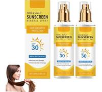 Scalp Sunscreen, Hair Sun Protection Spray, Uv Hair Protector Spray, SPF30, Non-Greasy And Waterproof Formula, Prevents Fade And Dryness, Perfect For Beach, Hiking, Running (2PC)