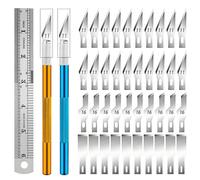 Scalpel for DIY Art Work Cutting, Precision Carving Craft Knife Set Carving Knife with 2 Handles and 40 Replacement Blades for Caving, Sculpt