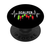 Scalper Heartbeat - Crypto Scalping Trading Pulse Line PopSockets Adhesive PopGrip
