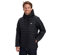 Scaly Padded Jacket with Hood Black