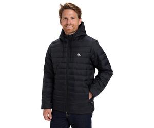 Scaly Padded Jacket with Hood Black