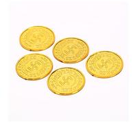 SCALZE Poker Chips 100pcs/pack Poker Casino Chips Bitcoin Gold Plating Plastic Prate Gold Coins Pirate Treasure Game Poker Chips Model Bitcoin Chips