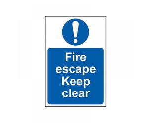 Scan 0158 Fire Escape Keep Clear - Pvc Sign 200 X 300Mm