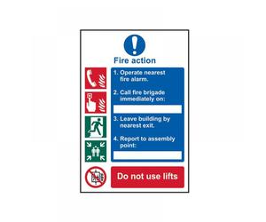 Scan 0175 Fire Action Procedure Style 1 - Pvc Sign 200 X 300Mm