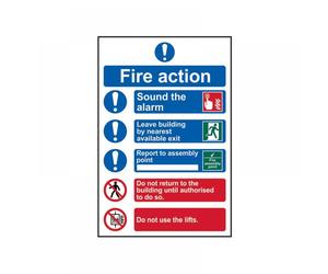 Scan 0178 Fire Action Procedure Style 2 - Pvc Sign 200 X 300Mm