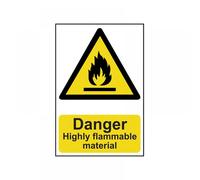 Scan PVC Sign 0901 – Danger: Highly Flammable Material – Self-adhesive 200 x 300 mm